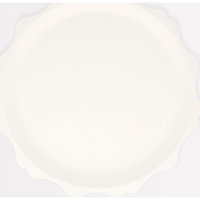 Cream Decorative Edge Compostable Dinner Plates