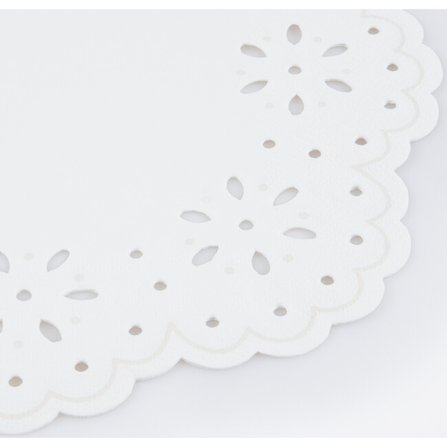 Broderie Anglaise Lace White Large Napkins - Party - 3