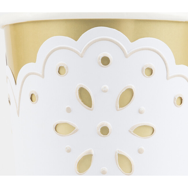 Broderie Anglaise Lace White Cups - Party - 3