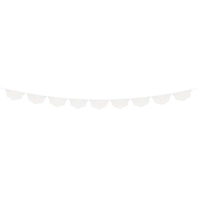 Broderie Anglaise Lace White Pennant Garland - Party - 3