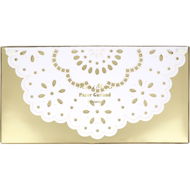 Broderie Anglaise Lace White Pennant Garland - Party - 4