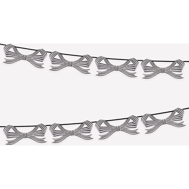 Black & White Stripy Bow Garland