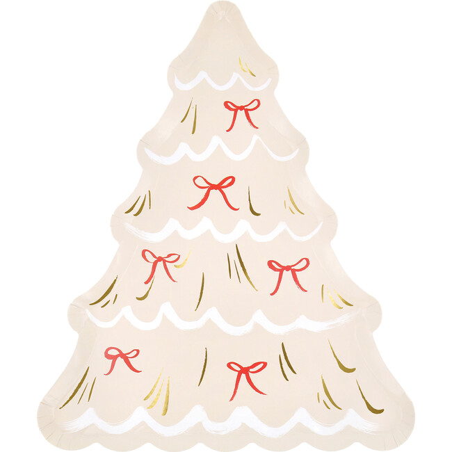 Christmas Tree With Bows Plates - Party - 7