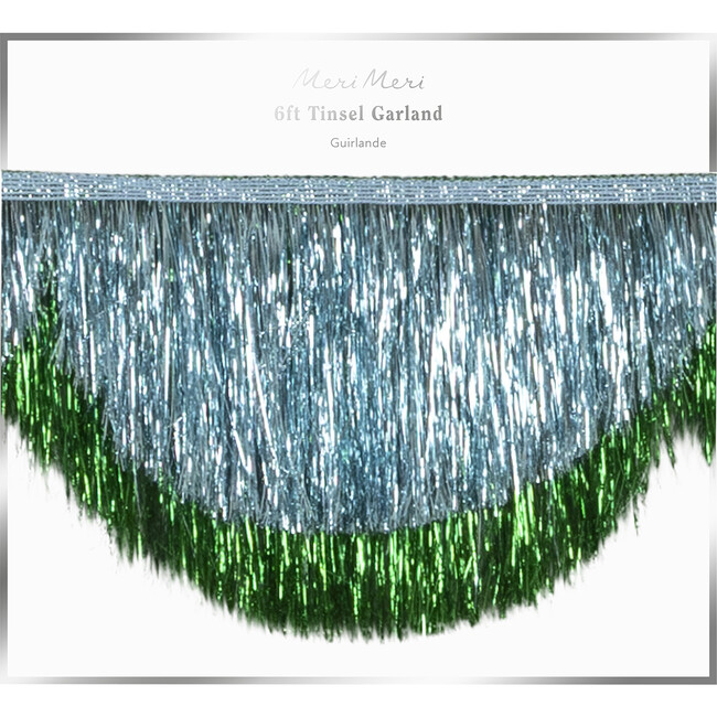 Blue Tinsel Scallop Garland - Party - 4