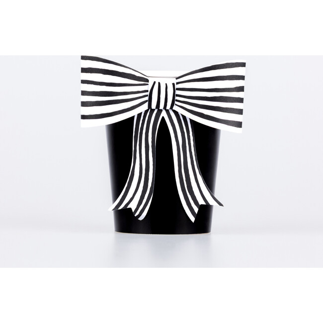 Black & White Stripy Bow Cups
