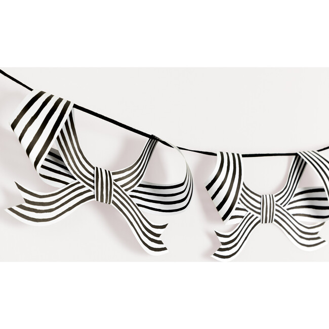 Black & White Stripy Bow Garland - Party - 3