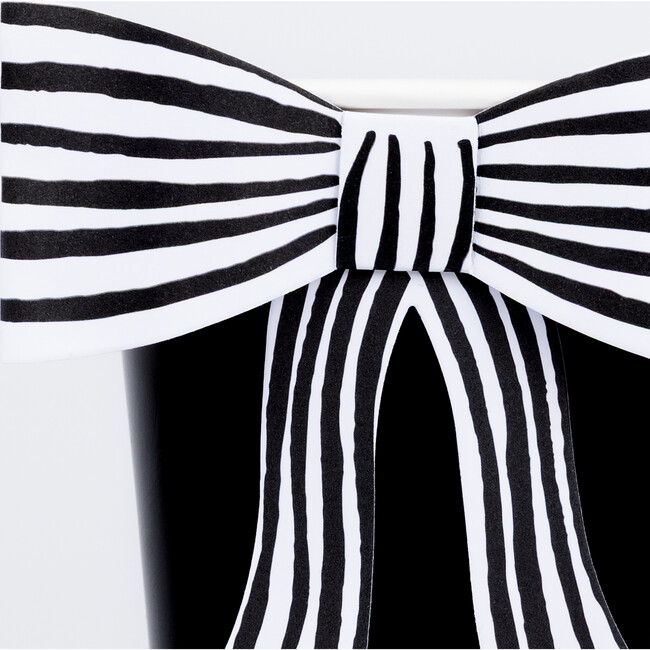 Black & White Stripy Bow Cups - Party - 3