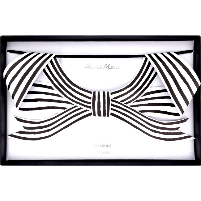 Black & White Stripy Bow Garland - Party - 5