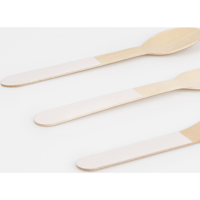 Ballet Slipper Pink Wooden Cutlery Set - Party - 3