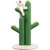 Socorro 34.25" Jute Double Cactus Cat Scratching Post with Flower Toys, Green/White - Pet Accessories - 1 - thumbnail