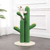 Socorro 34.25" Jute Double Cactus Cat Scratching Post with Flower Toys, Green/White - Pet Accessories - 2