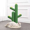 Socorro 34.25" Jute Double Cactus Cat Scratching Post with Flower Toys, Green/White - Pet Accessories - 3