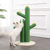 Socorro 34.25" Jute Double Cactus Cat Scratching Post with Flower Toys, Green/White - Pet Accessories - 6
