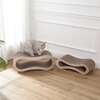 Suvi 26" Cardboard Infinity 2-in-1 Lounge Bed Cat Scratcher with Catnip, Oak Wood - Pet Accessories - 2