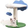 Sami 21.5" Jute Cloud Cat Tree with Scratching Post, and Fuzzy Toy, White/Blue/Green - Pet Accessories - 1 - thumbnail