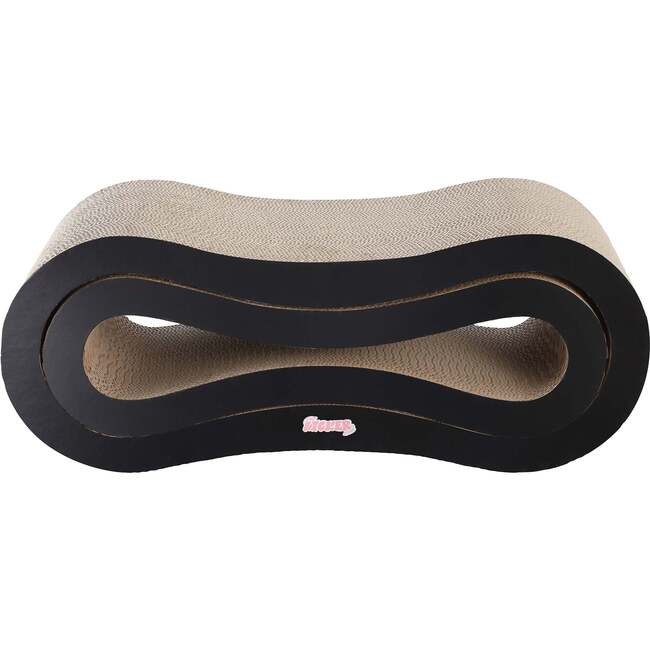 Suvi 26" Cardboard Infinity 2-in-1 Lounge Bed Cat Scratcher with Catnip, Ink - Pet Accessories - 4
