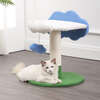 Sami 21.5" Jute Cloud Cat Tree with Scratching Post, and Fuzzy Toy, White/Blue/Green - Pet Accessories - 3