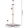 Rylie 38" Farmhouse Sisal Pillar Cat Scratching Post with Fuzzy Toys and Spring Balls, Grey/Cream - Pet Accessories - 5