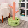 Rosa 36" Jute Cactus Cat Scratching Post with Flower Toys and Built In Bell Toys, Pink/Green - Pet Accessories - 7