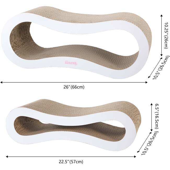 Suvi 26" Cardboard Infinity 2-in-1 Lounge Bed Cat Scratcher with Catnip, Cloud - Pet Accessories - 6