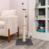 Rylie 38" Farmhouse Sisal Pillar Cat Scratching Post with Fuzzy Toys and Spring Balls, Grey/Cream - Pet Accessories - 7