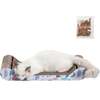 Rini 23.75" Cardboard Lounge Bed Cat Scratcher with Built In Bell Toys and Catnip, White/Multi - Pet Accessories - 1 - thumbnail