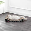 Rini 23.75" Cardboard Lounge Bed Cat Scratcher with Built In Bell Toys and Catnip, Black/White - Pet Accessories - 3
