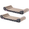 Rini 23.75" Cardboard Lounge Bed Cat Scratcher with Built In Bell Toys and Catnip, Black/White (Set of 2) - Pet Accessories - 4