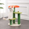 Poppy 29" 3 Tier Jute Flower Cat Tree with Dangling Toy, Orange/Green - Pet Accessories - 3