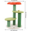 Poppy 29" 3 Tier Jute Flower Cat Tree with Dangling Toy, Orange/Green - Pet Accessories - 5