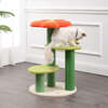 Poppy 29" 3 Tier Jute Flower Cat Tree with Dangling Toy, Orange/Green - Pet Accessories - 6