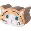 Opal 19" Cardboard Happy Cat Head 2-in-1 Cat Cave Scratcher with Built In Bell Toys and Catnip, Orange/Blue - Pet Accessories - 4