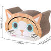 Opal 19" Cardboard Happy Cat Head 2-in-1 Cat Cave Scratcher with Built In Bell Toys and Catnip, Orange/Blue - Pet Accessories - 6