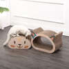Opal 19" Cardboard Happy Cat Head 2-in-1 Cat Cave Scratcher with Built In Bell Toys and Catnip, Cream/Peach - Pet Accessories - 2