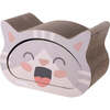 Opal 19" Cardboard Happy Cat Head 2-in-1 Cat Cave Scratcher with Built In Bell Toys and Catnip, Muted Pink/Cream - Pet Accessories - 4