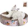 Nelson 20.13" Cardboard Round Bowl Cat Scratcher with Catnip, Light Pink/Multi - Pet Accessories - 1 - thumbnail
