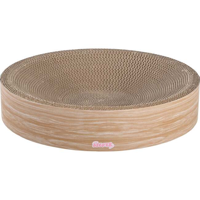Nelson 20.13" Cardboard Round Bowl Cat Scratcher with Catnip, Oak Wood - Pet Accessories - 4