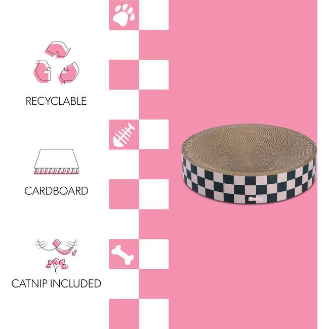 Nelson 20.13" Cardboard Round Bowl Cat Scratcher with Catnip, Peony - Pet Accessories - 5