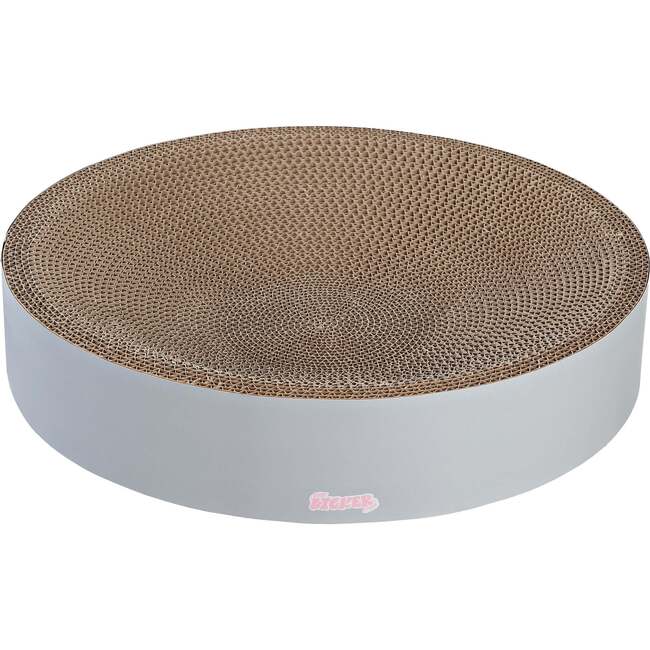 Nelson 20.13" Cardboard Round Bowl Cat Scratcher with Catnip, Fog - Pet Accessories - 4