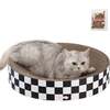 Nelson 20.13" Cardboard Round Bowl Cat Scratcher with Catnip, Checkered - Pet Accessories - 1 - thumbnail