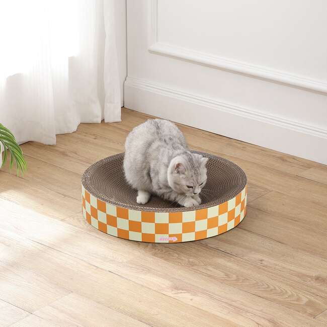 Nelson 20.13" Cardboard Round Bowl Cat Scratcher with Catnip, Citrus - Pet Accessories - 3