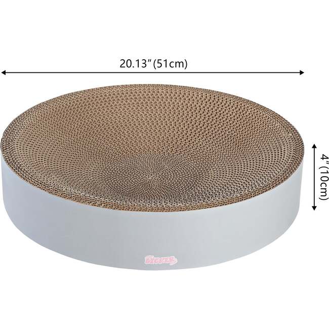 Nelson 20.13" Cardboard Round Bowl Cat Scratcher with Catnip, Fog - Pet Accessories - 6