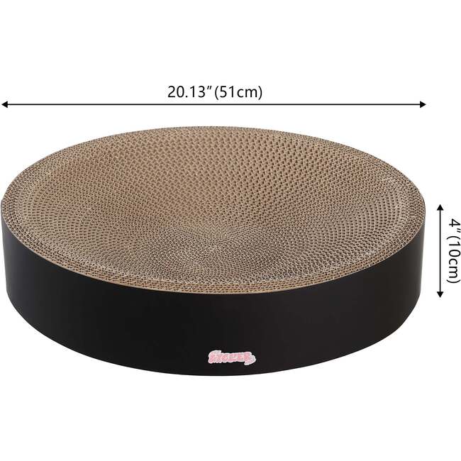 Nelson 20.13" Cardboard Round Bowl Cat Scratcher with Catnip, Ink - Pet Accessories - 6