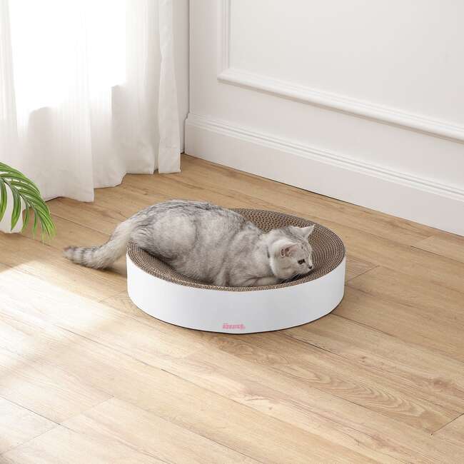 Nelson 20.13" Cardboard Round Bowl Cat Scratcher with Catnip, Cloud - Pet Accessories - 3