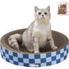 Nelson 20.13" Cardboard Round Bowl Cat Scratcher with Catnip, Blueberry - Pet Accessories - 1 - thumbnail