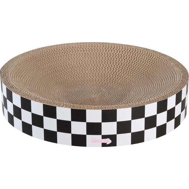 Nelson 20.13" Cardboard Round Bowl Cat Scratcher with Catnip, Checkered - Pet Accessories - 4