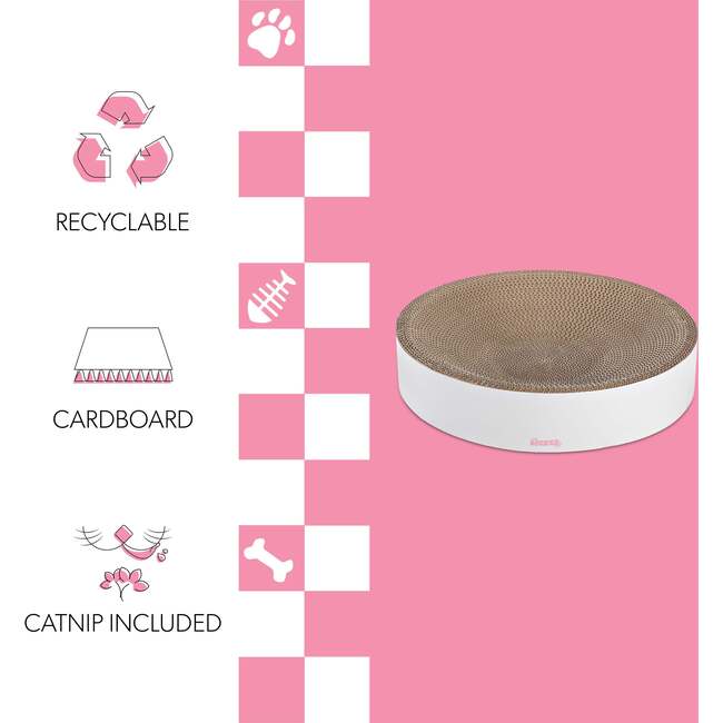 Nelson 20.13" Cardboard Round Bowl Cat Scratcher with Catnip, Cloud - Pet Accessories - 5