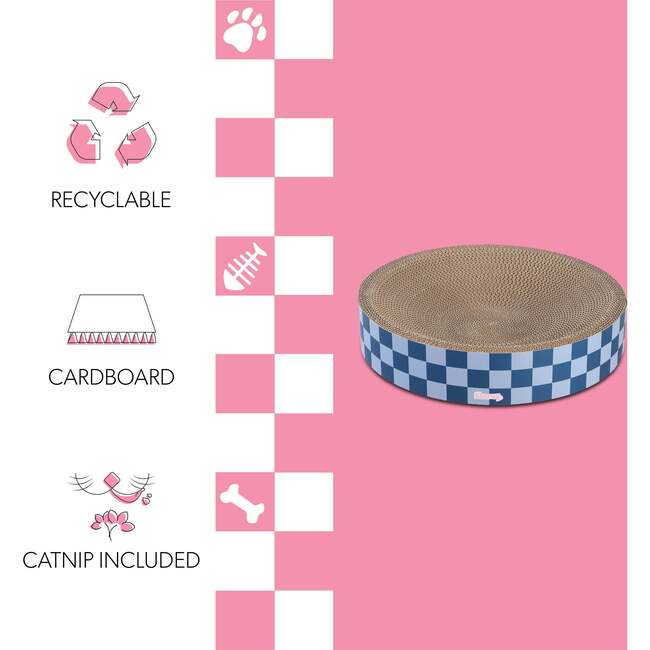 Nelson 20.13" Cardboard Round Bowl Cat Scratcher with Catnip, Blueberry - Pet Accessories - 5