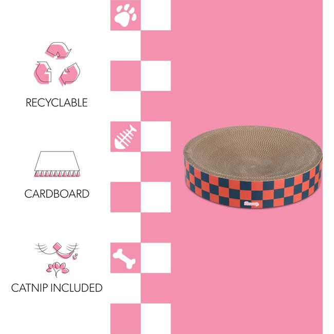 Nelson 20.13" Cardboard Round Bowl Cat Scratcher with Catnip, Berry Cherry - Pet Accessories - 5