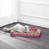 Montego 27.5" Patterned Cardboard Lounge Bed Cat Scratcher with Catnip, Pink/Red - Pet Accessories - 3